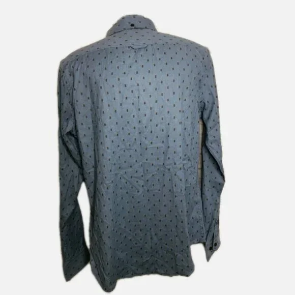 Ben Sherman Mens Shirt S Long Sleeve Button Front Classic Fit Stretch Blue NWT - Picture 4 of 8